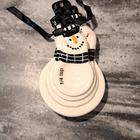 Snowman 4-piece Ceramic Measuring Spoons - Picture 2 of 4